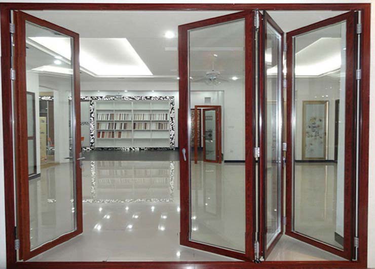 Cửa gỗ kính mở trượt 4 cánh