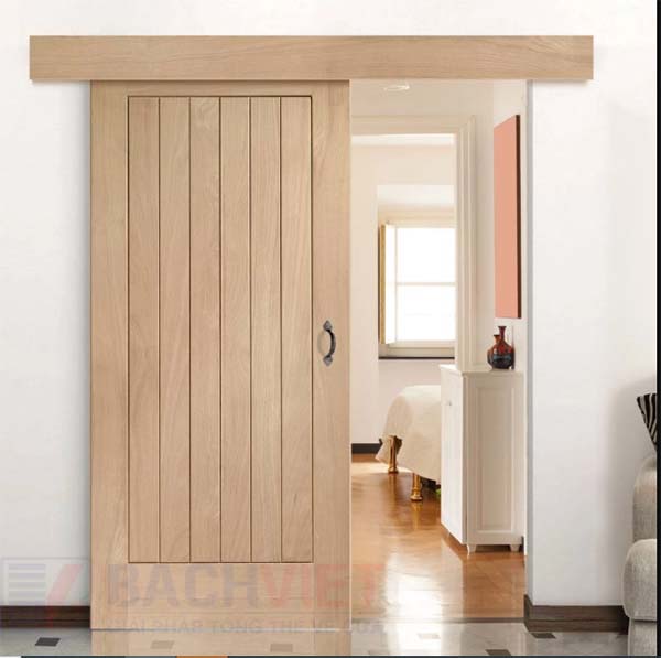 Mẫu cừa lùa gỗ tự nhiên phòng ngủ đẹp hiện đại