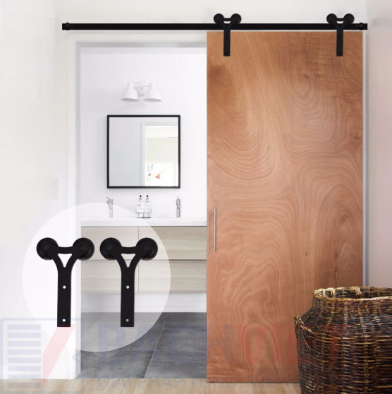 Mẫu cửa lùa phòng ngủ kiểu nhật ray trượt trên không có nẹp che