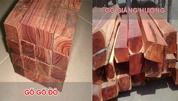 So sánh hương và gỗ gõ đỏ