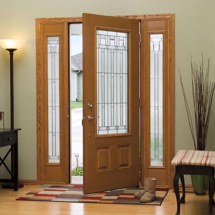 cửa kính khung gỗ ép tinh tế - hiện đại