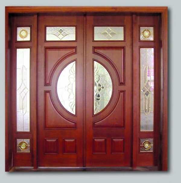cửa gỗ 2 cánh lắp kính