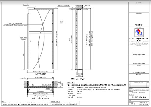 Bản vẽ chi tiết cửa gỗ 3