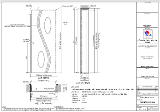 Bản vẽ chi tiết cửa gỗ 4