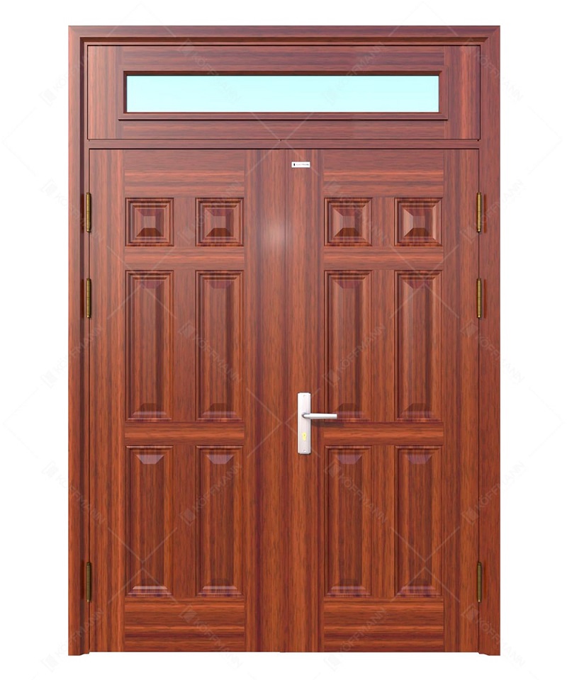 Cửa thép pano vân gỗ 2