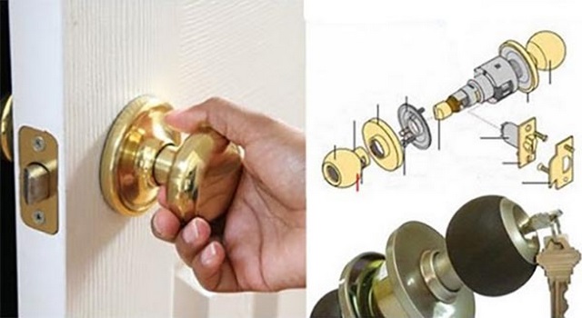 Cách mở ổ khóa tay nắm tròn